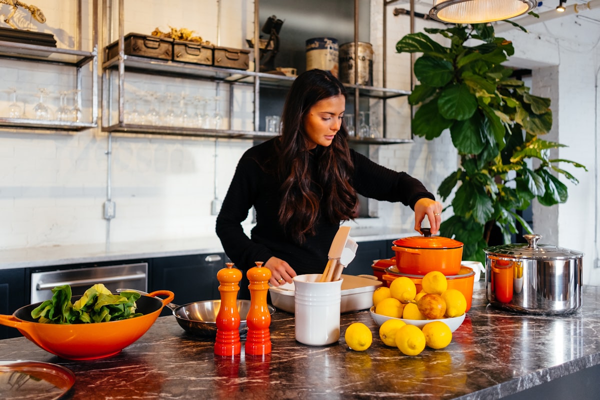 Healthy meal preparation with various cooking methods